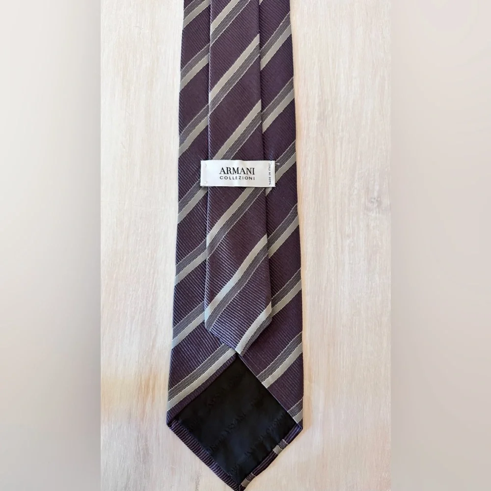 Armani Collezioni Made in Italy Men’s Tie Gray - Picture 2 of 5